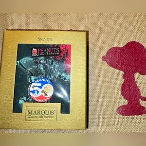 Waterford Marquis Snoopy Crystal Ornament with Gold Box